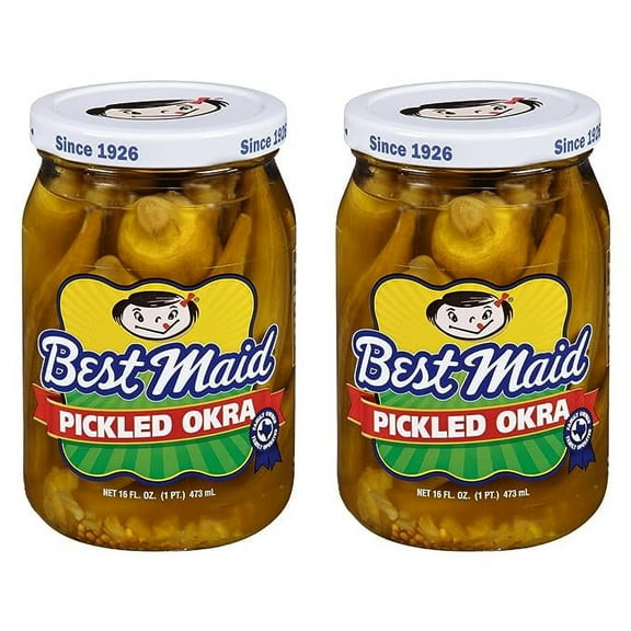Best Maid Pickles of Texas - 2 Pack Bundled by Louisiana Pantry (Pickled Okra, 16oz)