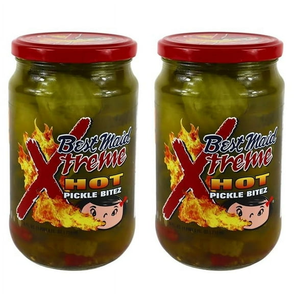 Best Maid Pickles of Texas - 2 Pack Bundled by Louisiana Pantry (Xtremz HOT Pickles, 24oz)