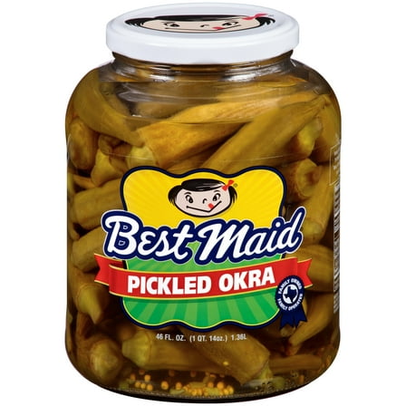 Best Maid Products Pickled Okra, 46oz Glass Jar, Kosher Certified.