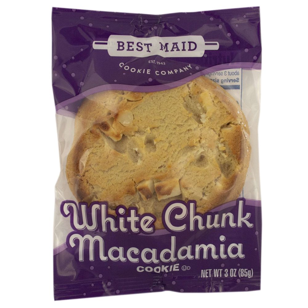 Best Maid White Chunk Macadamia Cookie, 3 Ounce -- 48 per case.