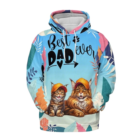 Best Maine Coon Dad Ever Happy Father's Day All Over Print 3D Hoodie Unisex Merch Hoodies Cat Lover Kitten Owner Gifts - 02006