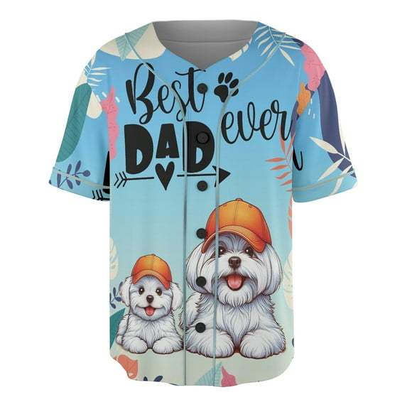 Best Maltese Dad Ever Happy Father's Day All Over Print 3D Baseball Shirt Maltese Dog Lover Gifts Idea Softball Sport - 02006
