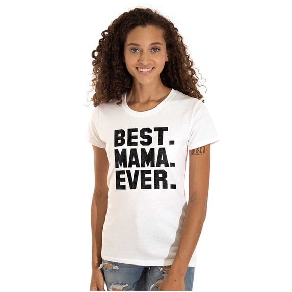 Best Mama Ever Mothers Day Present Womens Fitted Plus Size Graphic Tee Brisco Brands 2X