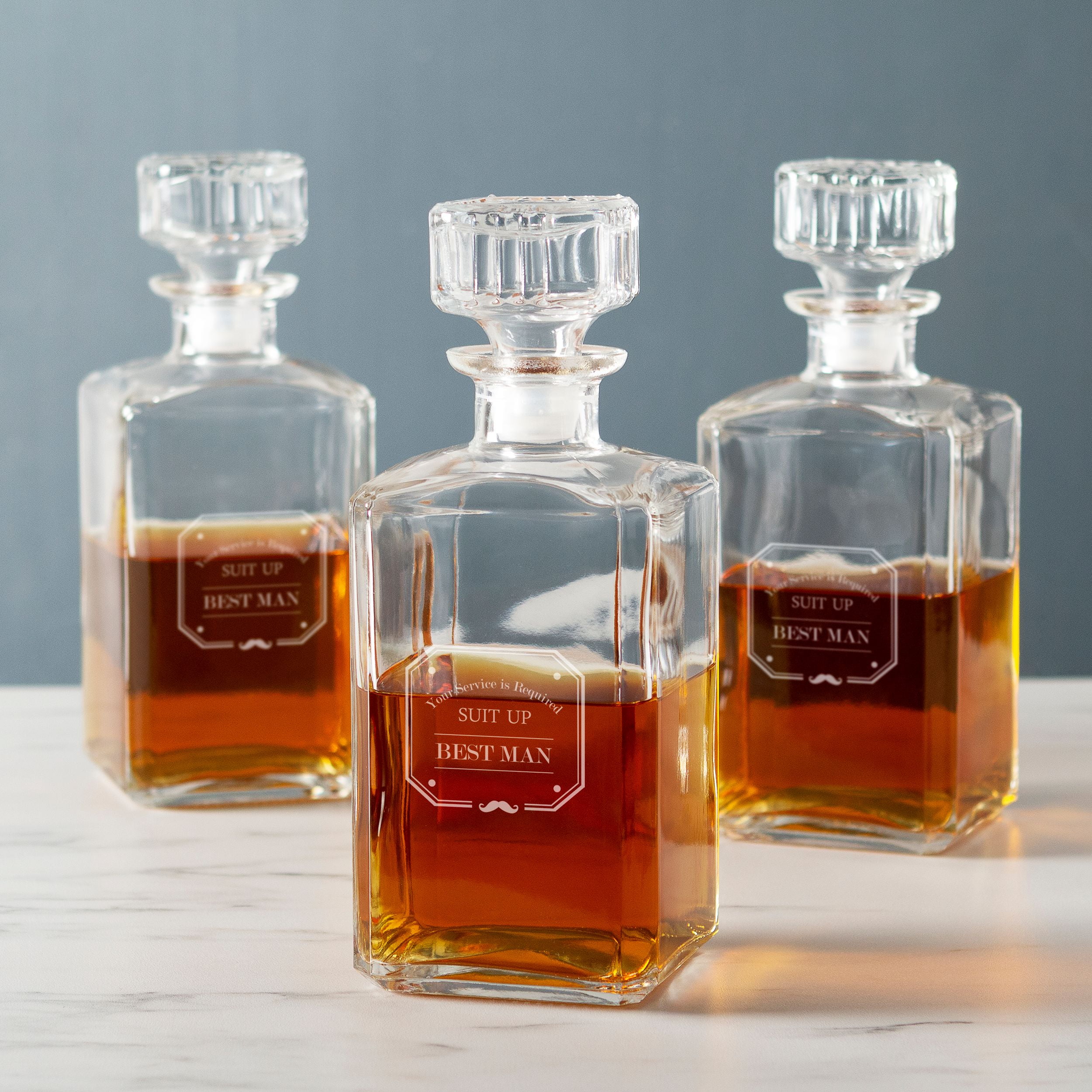 Best Man 34 oz. Glass Decanter, Whiskey Design