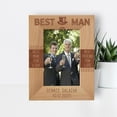 thumbnail image 1 of Best Man For A Day Best Friends For Life Personalized Wooden Frame 4" x 6" Brown (Vertical), 1 of 1