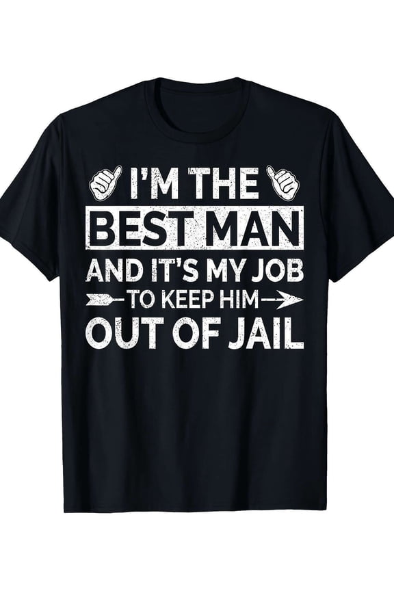 Best for Man & Groomsmen Funny Cotton T-Shirt - Perfect for Weddings, Bachelor Parties | Machine Washable, Long Sleeve, Round Neck, 220g, Bridal Party