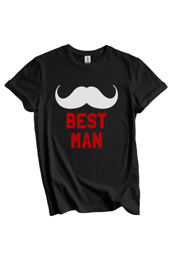 Best Man Shirt - Bachelor Party Wedding Party Mustache T-Shirt
