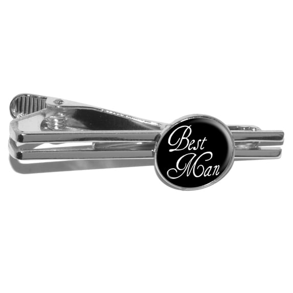 Best Man - Wedding Round Tie Clip