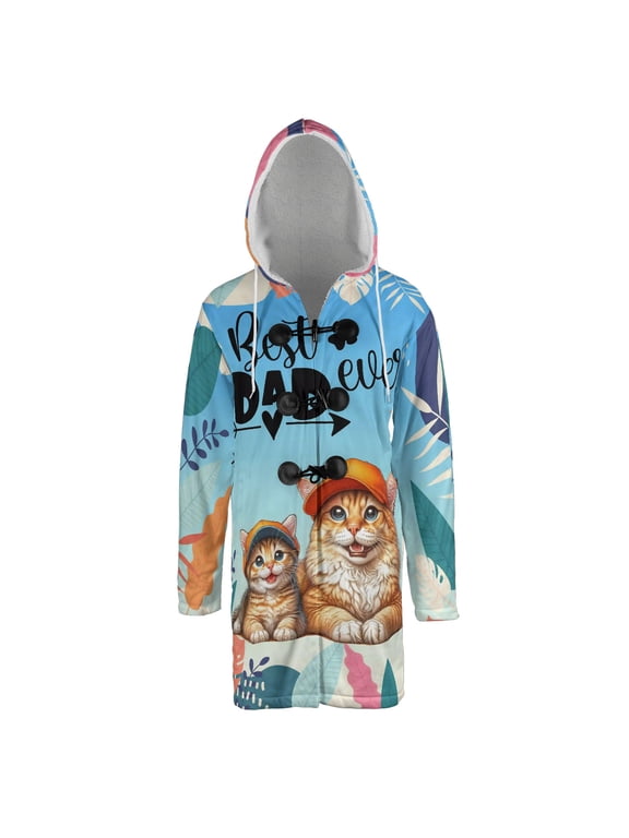 Best Manx Dad Ever Happy Father's Day All Over Print 3D Hooded Duffle Toggle Coat Cat Lover Kitten Owner Gifts - 02006