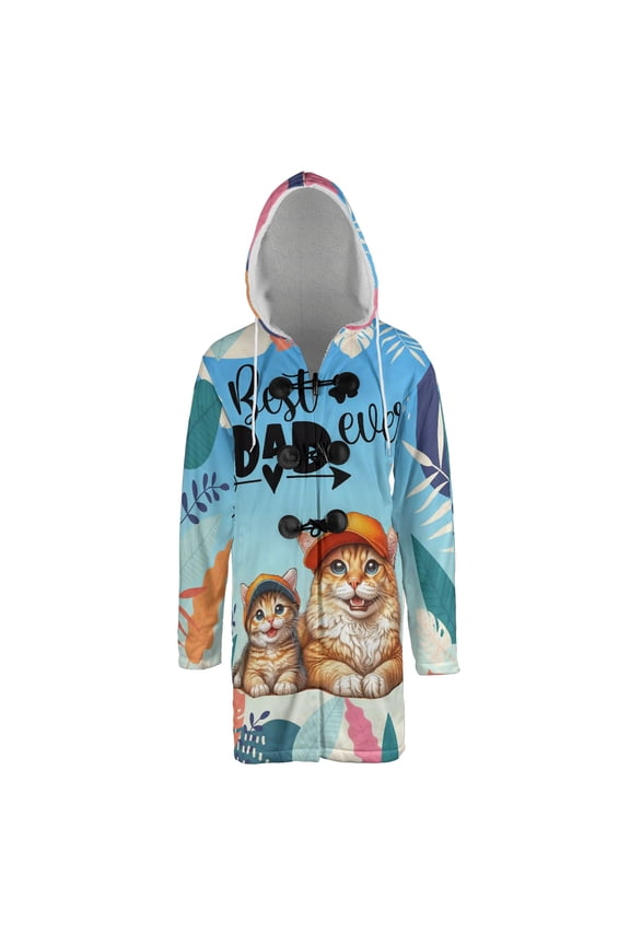 Best Manx Dad Ever Happy Father's Day All Over Print 3D Hooded Duffle Toggle Coat Cat Lover Kitten Owner Gifts - 02006