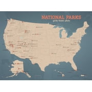 Best Maps Ever US National Parks Map 18  x 24  Poster