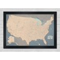thumbnail image 1 of Best Maps Ever USA Road Trip & Travel Highway Tracing Poster - 24x36 (Tan & Slate Blue | Black Frame), 1 of 7