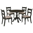 thumbnail image 1 of Best Master Alice 5-Piece Solid Wood Round Dinette Set in Vintage Black, 1 of 3