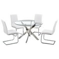 thumbnail image 1 of Best Master Alison 5-Piece Modern Glass Top Dinette Set in White, 1 of 4
