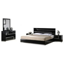 Best Master Barcelona 5-Piece Wood Cal King Bedroom Set in Black High Gloss