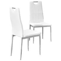 Best Master Beverly Faux Leather Upholstered Side Chair - White (Set of 2)