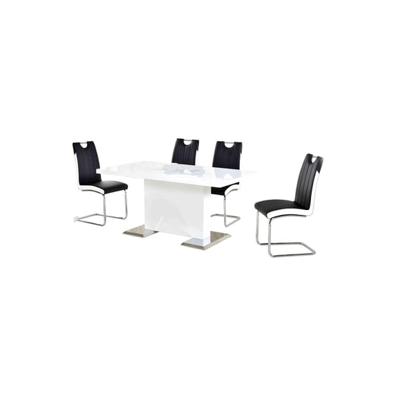 Best Master Bono 5-Piece Modern Solid Wood Dining Set in Gray