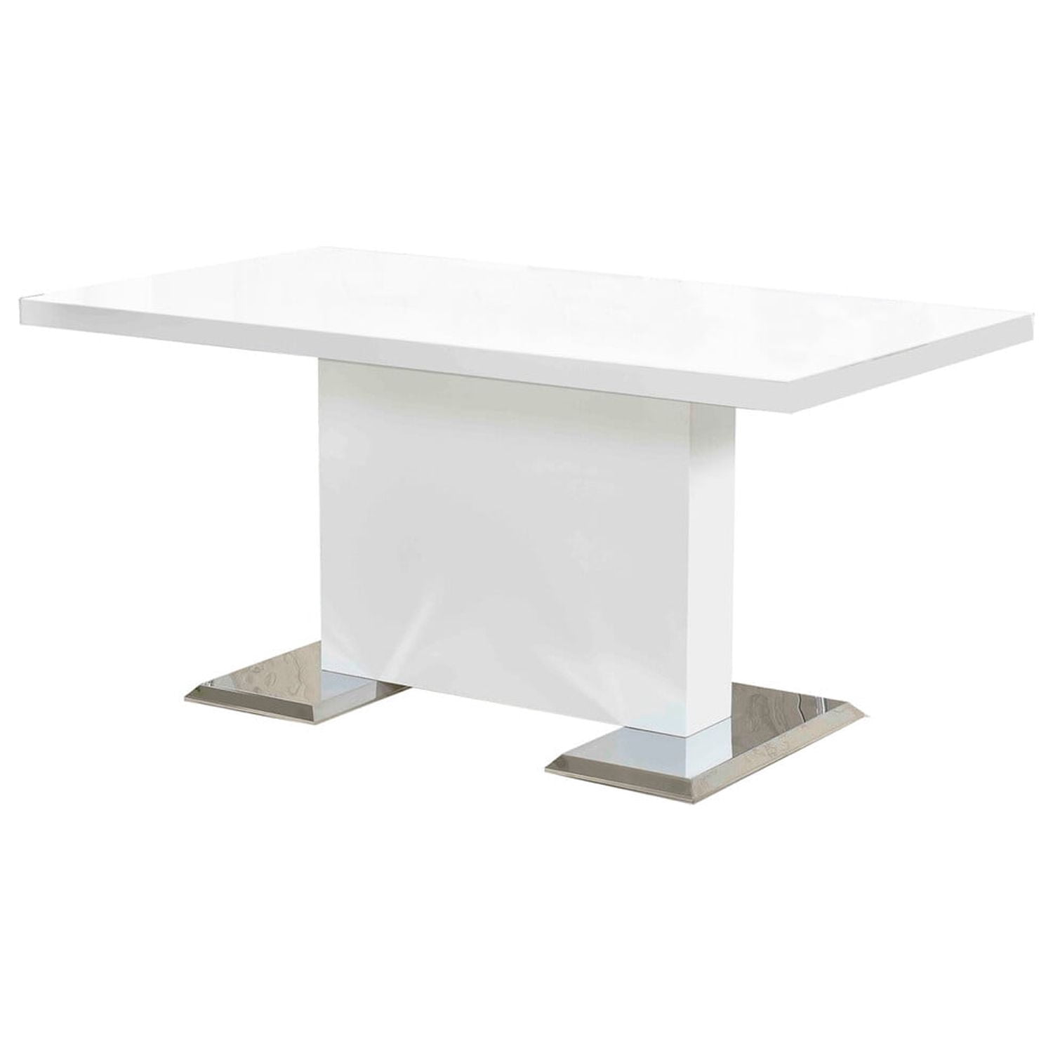Best Master Bono Modern Solid Wood Rectangular Dining Table in White ...