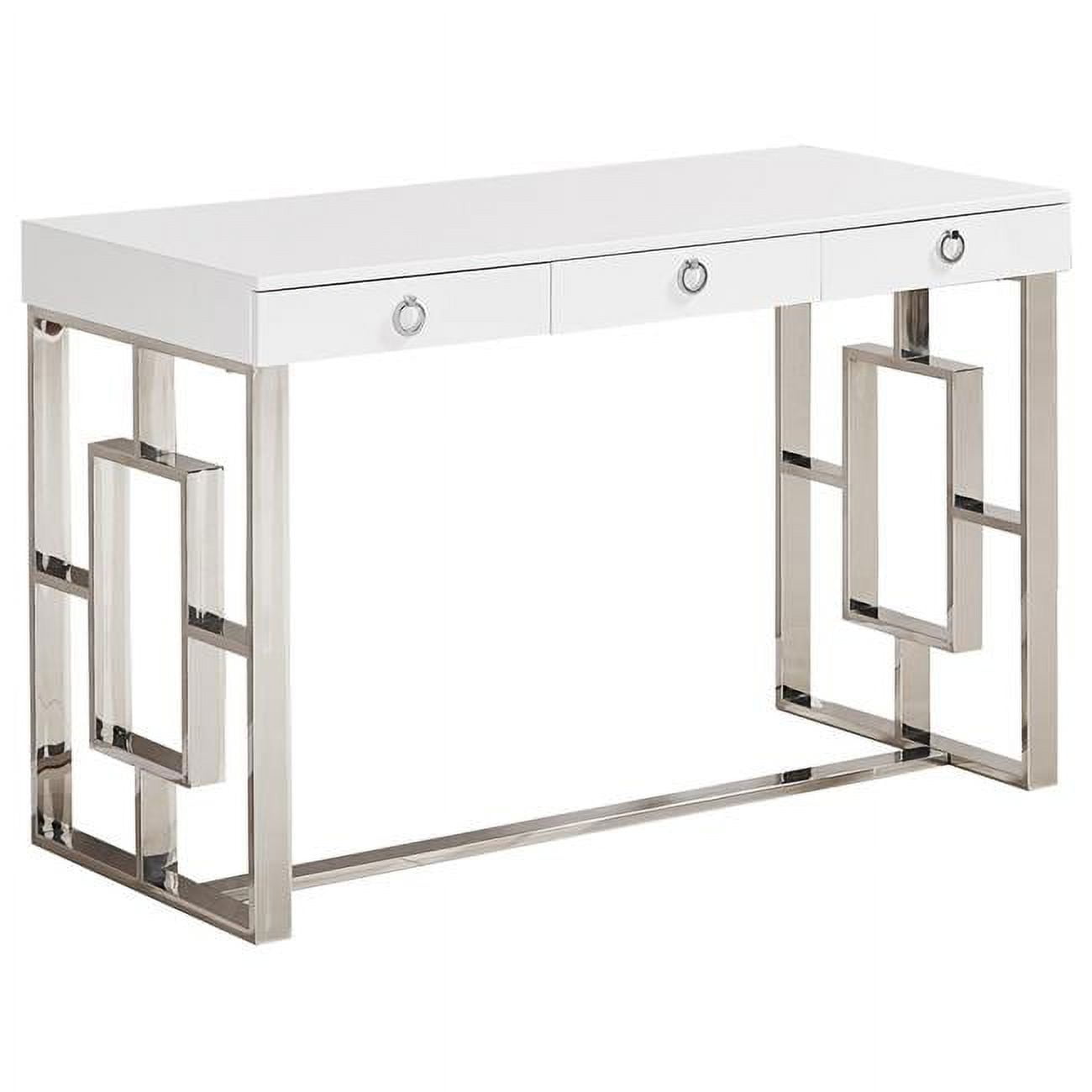 White silver desk deals