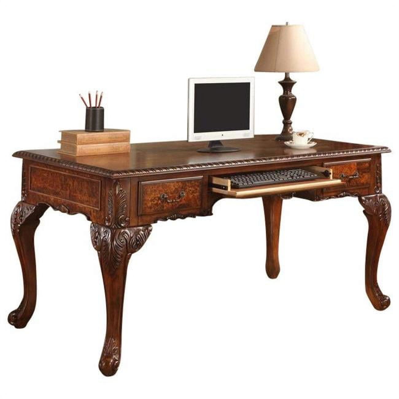 Luxury large home office desk custom Classic wood carved office furniture  24880