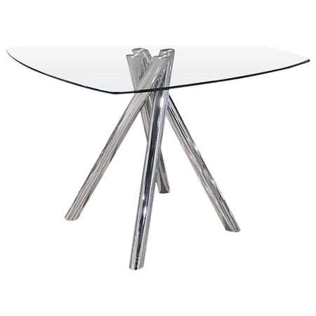 Best Master Furniture Contemporary Glass Dining Table Only