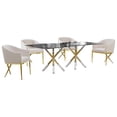 thumbnail image 1 of Best Master Dalton Rectangular Glass Dining Set in Cream (5-piece), 1 of 2