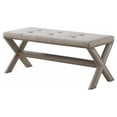 thumbnail image 1 of Best Master Furniture Linen Blend Accent Bench With Champagne Nail Heads, Natural, 1 of 3