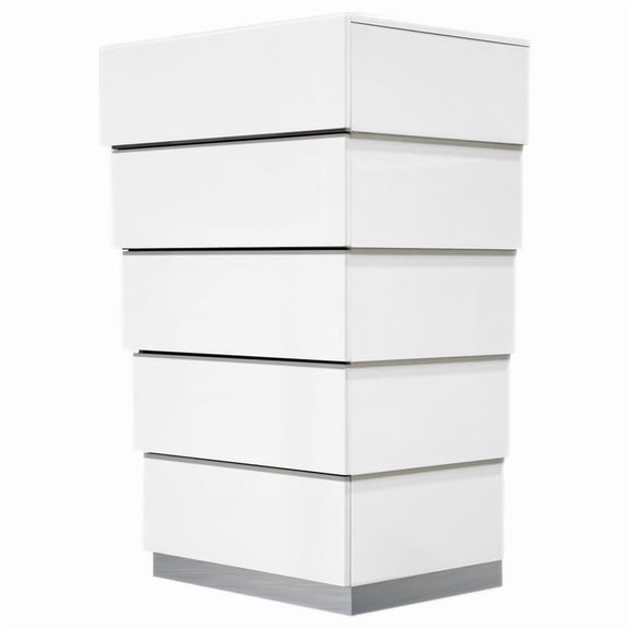 Best Master Florence 5-Drawers Poplar Wood Bedroom Chest in White