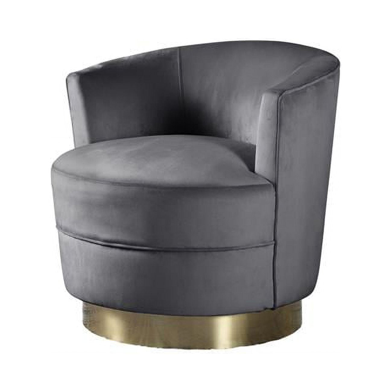 Best Master Furniture Ava 18" Modern Velvet Swivel Accent Chair in Gray