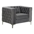 thumbnail image 1 of Best Master Furniture Aineias 38" Transitional Velvet Accent Chair in Gray, 1 of 1