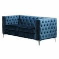 thumbnail image 1 of Best Master Furniture Aineias 60" Tufted Transitional Velvet Loveseat in Navy, 1 of 3