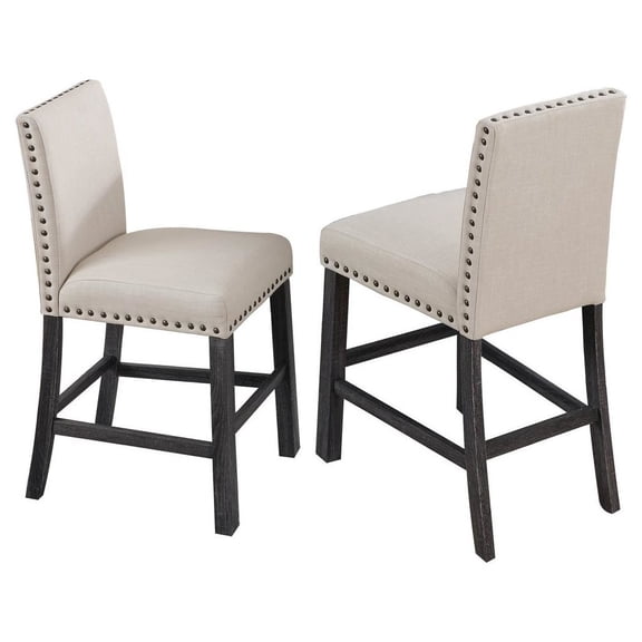 Best Master Furniture Antique Gray/Natural Counter Height Stools, Set of 2