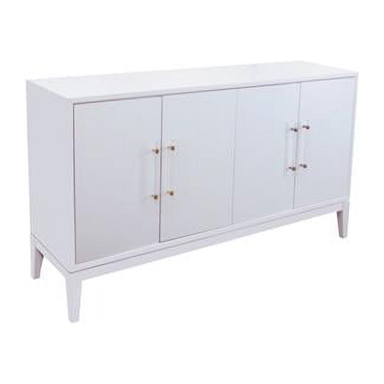 Best Master Furniture B1007 Sideboard Orbis White Lacquer Sideboard