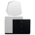 thumbnail image 1 of Best Master Furniture Best Master 2-Piece Poplar Wood Dresser and Mirror Set in White/Black, 1 of 5