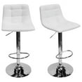 thumbnail image 1 of Best Master Mandy Faux Leather Adjustable Swivel Bar Stool in White (Set of 2), 1 of 4