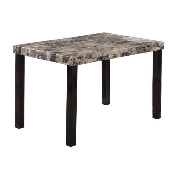 Best Master Furniture Melissa Faux Marble Top Dining Table, Black, 48 in x 30 in x 30 in