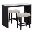 thumbnail image 1 of Best Master Furniture Caden 3-Piece Rectangle Beige Marble Look Top Bar Set, 1 of 10