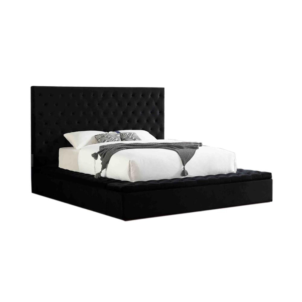 Luxurious Velvet Upholstered California King Platform Bed with Storage