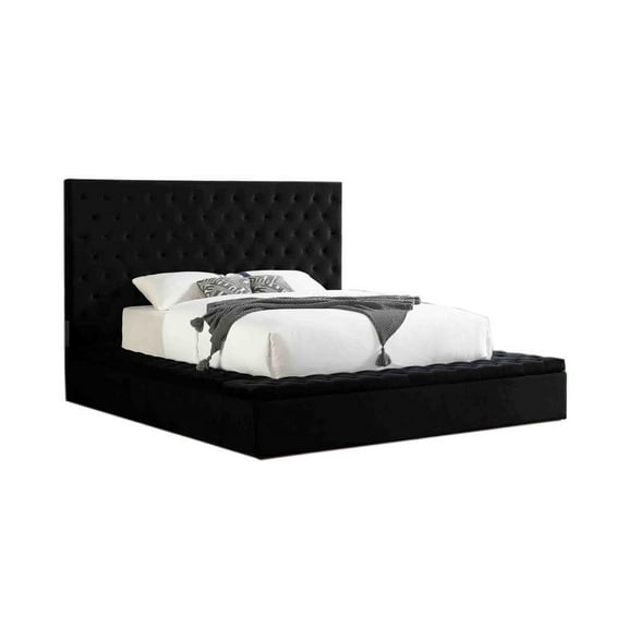 Best Master Furniture Cierra Fabric Platform California King Bed in Black