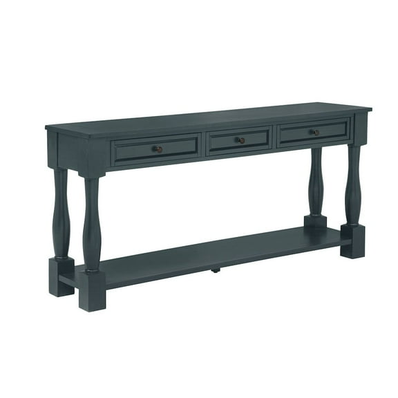 Best Master Furniture Delphina Rectangle Transitional Console Table with 3 Drawers, Deep Sea Dive