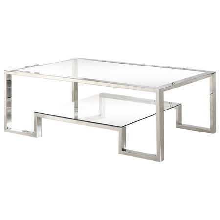 Best Master Furniture Glacier Point Clear Glass Living Room Coffee Table