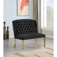 thumbnail image 1 of Best Master Furniture Hana 43" Velvet & Steel Dining Bench in Black/Gold, 1 of 4