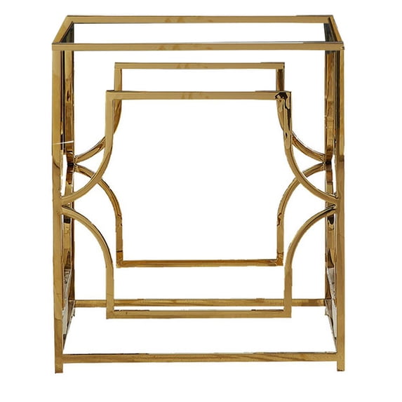 Best Master Furniture, Herk Gold Plated Dining Table Base, Stainless ...