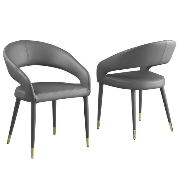 Best Master Furniture Jacques Faux Leather Gray Dining Chairs (Set of 2)
