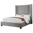 thumbnail image 1 of Best Master Furniture Jamie Upholstered Tower Low Profile Bed, Gray King, 1 of 4