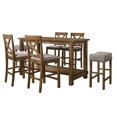 thumbnail image 1 of Best Master Furniture Janet 7 Piece Wood Counter Height Dining Set in Driftwood, 1 of 5