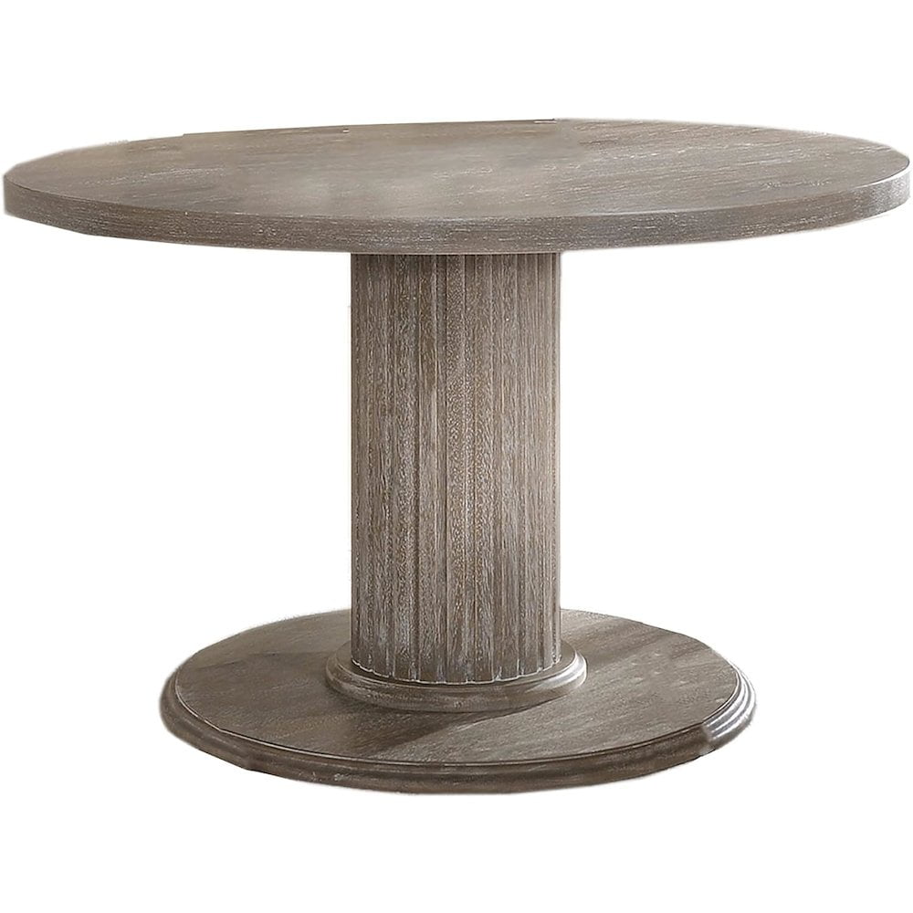 47" Vintage Grey Round Reclaimed Wood Dining Table