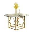thumbnail image 1 of Best Master Furniture Kina 54" Modern Tempered Glass Dining Table in Gold, 1 of 2