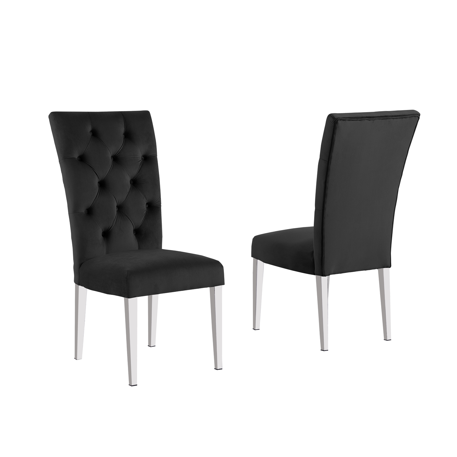 Best Master Furniture Layla Modern Velvet Upholstered Side Chairs in