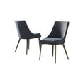 thumbnail image 1 of Best Master Furniture Leatrice Glam Linen Fabric Chairs, Set of 2, Dark Grey, 1 of 2